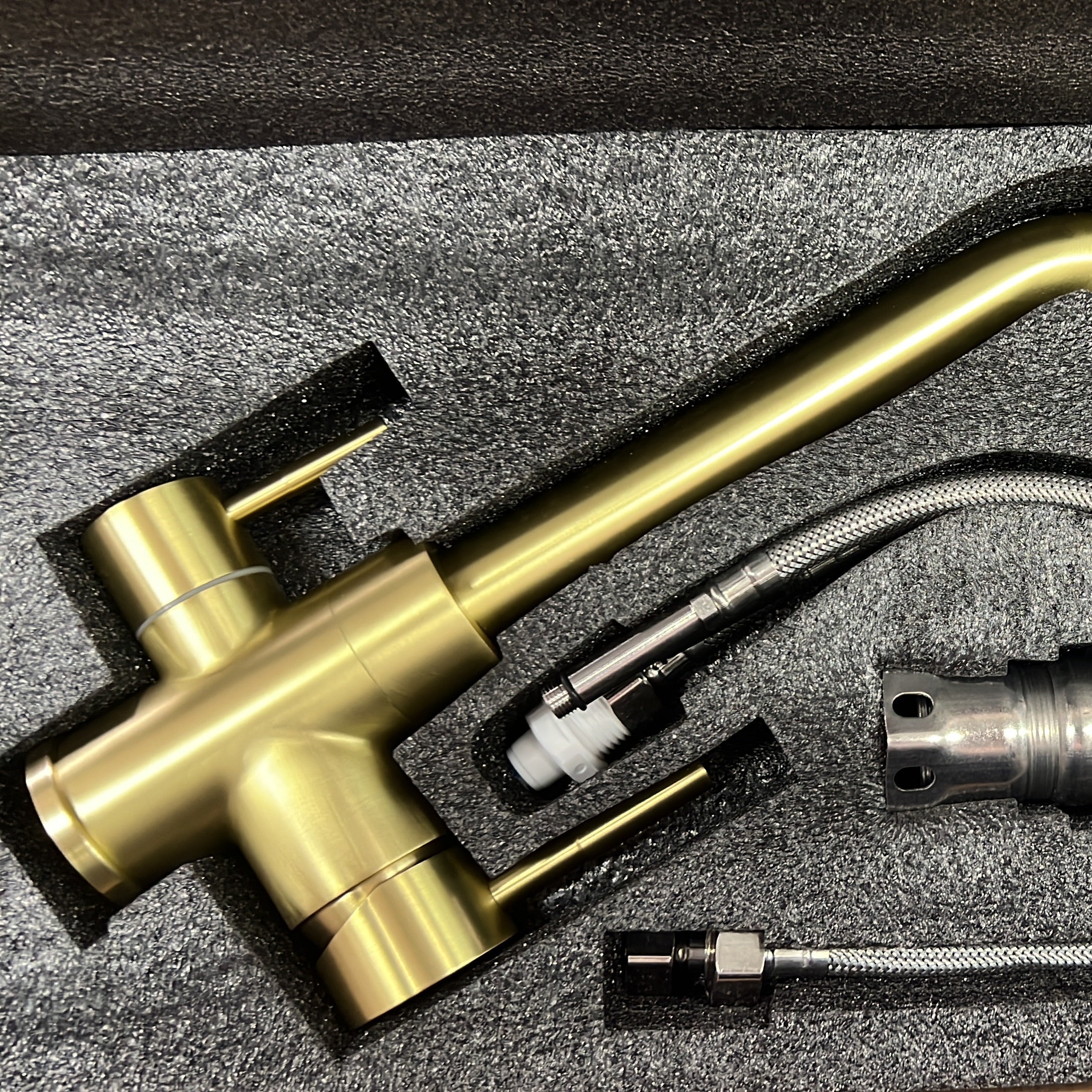 Brushed Brass 3 way filter tap